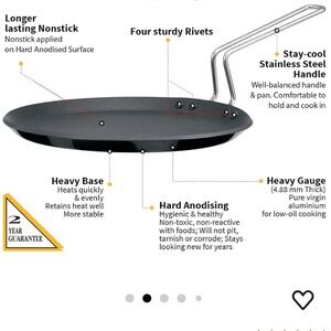 NWOT: Futura Cookware Flat Tava Griddle 30 cm Diameter 4.88 mm Thick • Brand New
